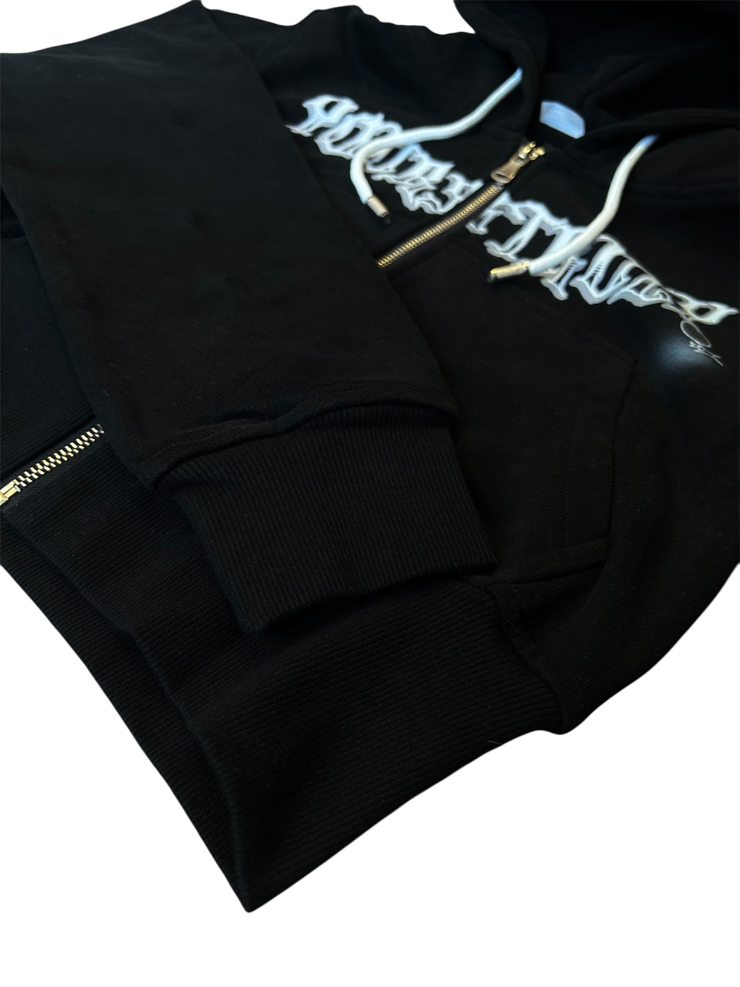 Black YoursTruly Cropped Zip
