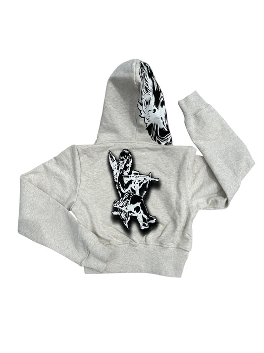 Snow Grey YoursTruly Cropped Zip