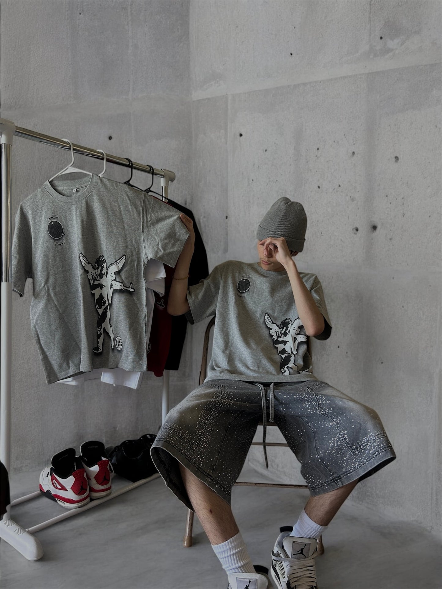 Grey YoursTruly Cupid T-Shirt