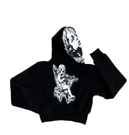 Black YoursTruly Cropped Zip