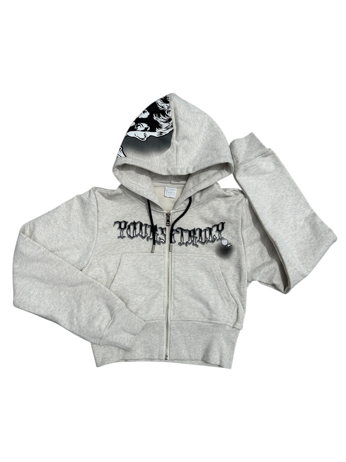 Snow Grey YoursTruly Cropped Zip