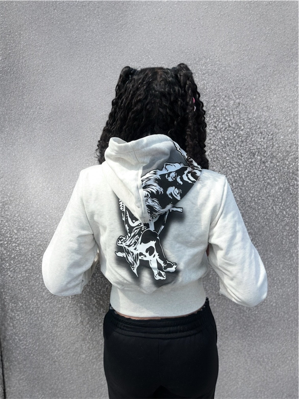 Snow Grey YoursTruly Cropped Zip