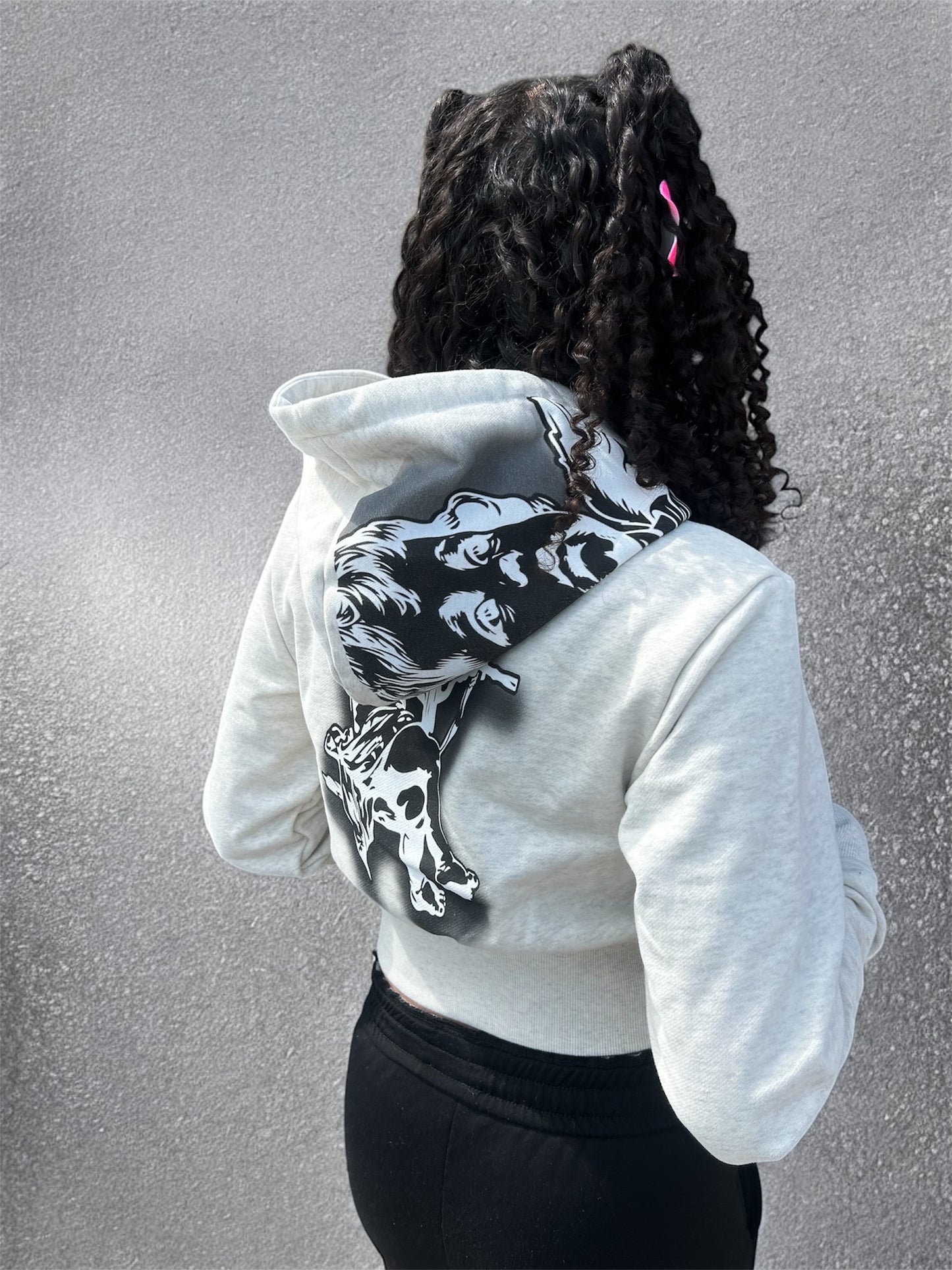 Snow Grey YoursTruly Cropped Zip